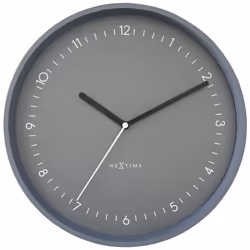 NeXtime Berlin, Wall, Quartz clock, Round, Grey, Aluminium, Battery