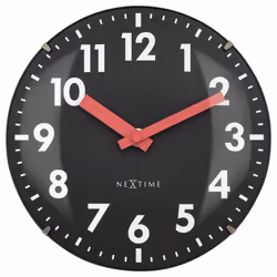NeXtime Duomo Mini, Table, Quartz clock, Round, Black, Glass, Plastic, Analog