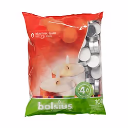 Bolsius 103630308800, Round, White, 4 h, 100 pc(s)