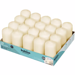 BOLSIUS Ivory Pillar Candles - 20 Pack 2x4 inch Pillar Candle Set - 20 Hours Dripless & Smokeless Clean Burning Dinner Candle ...