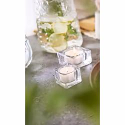 Tealight Candles - Clear Cup - White - Box of 24 Transparent Tealights - Long Burning Time of 6 Hours - Interior Decoration - Unscented - Smokeless -