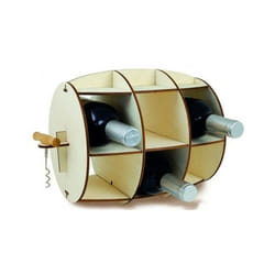 6 Bottle Wooden Wine Rack Bottle Store. Barrel Shaped Wine Rack & Corkscrew