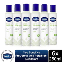 6pk Vaseline ProDerma Aloe Fresh Anti-Perspirant Deodorant For Women 250ml