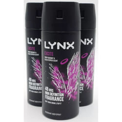 3 x Lynx 48 hrs Deodorant Body Spray 150ml - Excite
