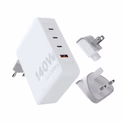 Xtorm 140W GaN Ultra Travel Charger + USB-C PD Cable, Indoor, AC, 2 m, White