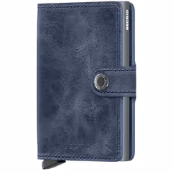 Secrid Miniwallet Vintage, Wallet, Blue, Aluminium, Leather, Image, Snap closure, 10 cards