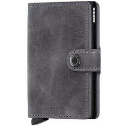 Secrid Miniwallet Vintage Wallet Black, Grey Aluminium, Leather