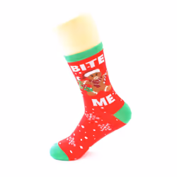 Christmas Festive Socks Unisex Novelty Gingerbread - Bite Me