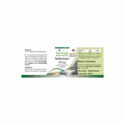 | Selenium 200mcg from Selenium Yeast - Bulk Pack for 3 Months - HIGH Dosage - Vegan - 90 Tablets