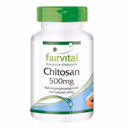 Chitosan 500mg - for 20 days - HIGH DOSAGE - 120 tablets - natural fiber