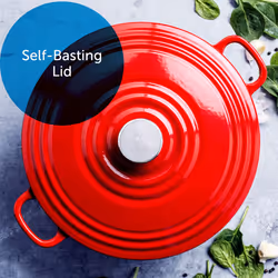 BK Cookware Bourgogne Enameled Cast Iron 7QT Dutch Oven  Chili Red