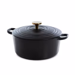 BK Cookware Bourgogne Enameled Cast Iron 4.4QT Dutch Oven Pitch Black