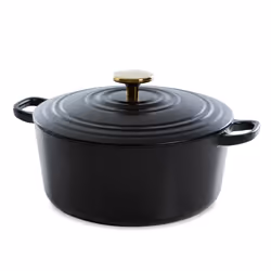 BK Cookware Bourgogne Enameled Cast Iron 7QT Dutch Oven Pitch Black