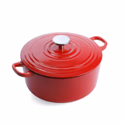 BK Bourgogne Enameled Cast Iron Induction 5.3QT Nonstick Dutch Oven  PFAS Free  Dishwasher Safe  Chili Red