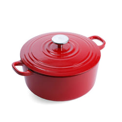BK Bourgogne Enameled Cast Iron Induction 5.3QT Nonstick Dutch Oven  PFAS Free  Dishwasher Safe  Chili Red