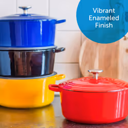 BK Bourgogne Enameled Cast Iron Induction 5.3QT Nonstick Dutch Oven  PFAS Free  Dishwasher Safe  Chili Red