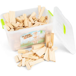 New Classic Toys P2S0250 Planks2Play Wooden Building Planks, 250 Pieces-Mixed Box-Natural