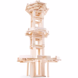 New Classic Toys P2S0250 Planks2Play Wooden Building Planks, 250 Pieces-Mixed Box-Natural