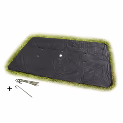 EXIT Supreme Ground Level Rectangular 244x427 (8x14ft) Weather Cover, Trampoline cover, PVC, Black