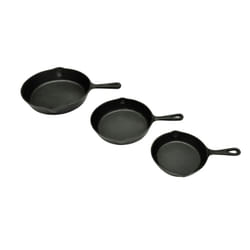 Set Of 3 BBQ Pans Cast Iron Skillet Grill Pan Round 17/21/27cm Barbeque