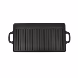 vidaXL Grill Platter Cast Iron Reversible Grill Tray Barbeque Base Plate Pan