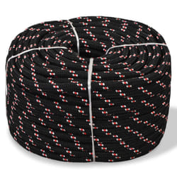 vidaXL Black Polypropylene Marine Rope  0.47 Thickness  1968.5 Length  Floating and Weatherproof  Ideal for Sailing  Dock Line  Not for Climbing
