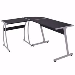 vidaXL Black L-Shaped Corner Desk | Home Workstation