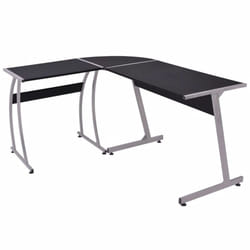 vidaXL Black L-Shaped Corner Desk | Home Workstation