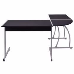 vidaXL Black L-Shaped Corner Desk | Home Workstation