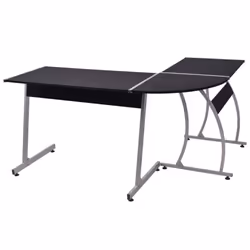 vidaXL Black L-Shaped Corner Desk | Home Workstation