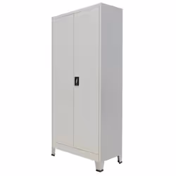 vidaXL Office Cabinet with 2 Doors 4 Shelves Steel Grey File Storage Organiser