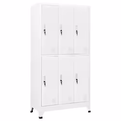vidaXL Locker Cabinet with 6 Compartments Steel Grey Storage Unit Organiser
