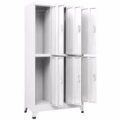 vidaXL Locker Cabinet with 6 Compartments Steel Grey Storage Unit Organiser
