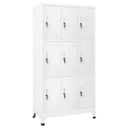 vidaXL Storage Filing Locker Cabinet with 9 Compartments Steel Grey Furniture