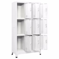 vidaXL Storage Filing Locker Cabinet with 9 Compartments Steel Grey Furniture