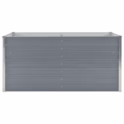 vidaXL Raised Vegetable Garden Bed Galvanised Steel Grey Flower Pot Planter