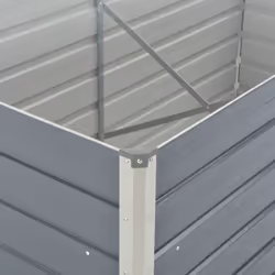 vidaXL Raised Vegetable Garden Bed Galvanised Steel Grey Flower Pot Planter - Additional view 5