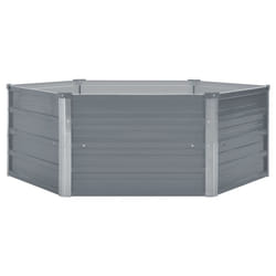 vidaXL Galvanised Steel Raised Planter | Hexagonal Flower Bed