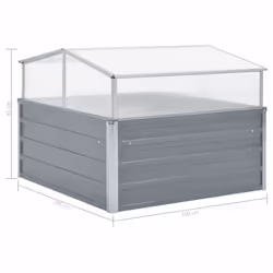 vidaXL Greenhouse Galvanised Steel Grey Outdoor Gardening Planter Propagator - Additional view 6