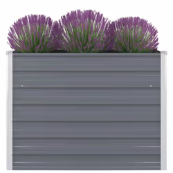 vidaXL Raised Vegetable Garden Bed Galvanised Steel Grey Flower Pot Planter