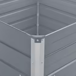 vidaXL Raised Vegetable Garden Bed Galvanised Steel Grey Flower Pot Planter