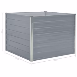 vidaXL Raised Vegetable Garden Bed Galvanised Steel Grey Flower Pot Planter - Additional view 5
