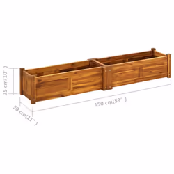 vidaXL Garden Raised Bed Acacia Wood 150x30x25cm Vegetable Flower Pot Bed - Additional view 5