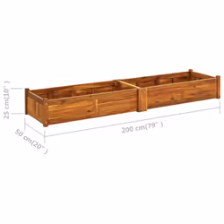 vidaXL Garden Raised Bed Acacia Wood 200x50x25cm Vegetable Flower Pot Bed - Additional view 5