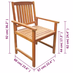 VidaXL 42626 outdoor chair Terrace Acacia wood Brown - Additional view 6