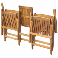 vidaXL Folding Garden Bench Seat Furniture with Tea Table Solid Acacia Wood