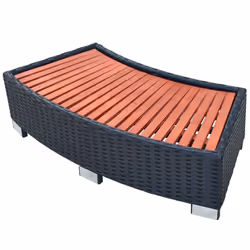 vidaXL Spa Step Poly Rattan 92x45x25cm Black Hot Tub Bathing Pool Footsteps