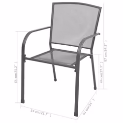 VidaXL 42705 outdoor chair Terrace Steel Anthracite - Additional view 6