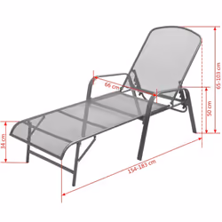 vidaXL Sunlounger Steel Mesh Adjustable Outdoor Garden Reclining Mesh Chair - Additional view 7