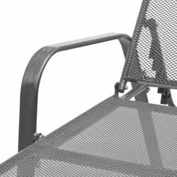 vidaXL 2x Sunloungers with Table Steel Mesh Adjustable Reclining Chairs Patio - Additional view 8